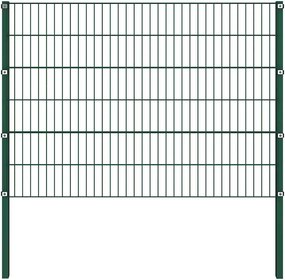 vidaXL Panou de gard cu stâlpi din fier, verde, 176,5x120 cm