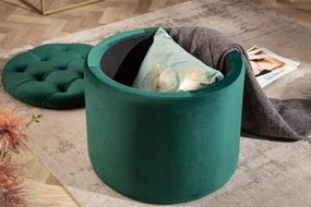 Taburete cu spatiu de depozitare Modern Barock 50cm, verde inchis