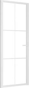 vidaXL Ușă de interior, 76x201,5 cm, alb, sticlă ESG și aluminiu