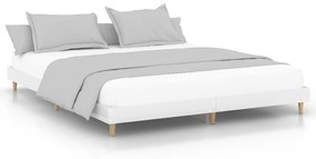 832039 vidaXL Cadru de pat, alb extralucios, 140x200 cm, lemn prelucrat