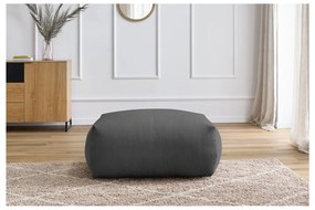 Taburet gri închis cu tapițerie din catifea reiată Voltaire – Bobochic Paris