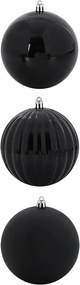 vidaXL Set de Globuri de Crăciun XXL 3 pcs Negru Plastic