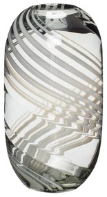 Vază din sticlă Hübsch Smoked, înălțime 28 cm, gri