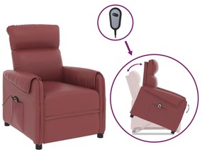 3143371 vidaXL Fotoliu cu ridicare pe verticală, roșu vin, piele ecologică