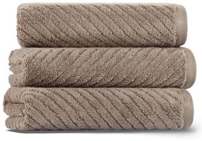 Prosop maro din bumbac 71x40 cm Chevron - Foutastic