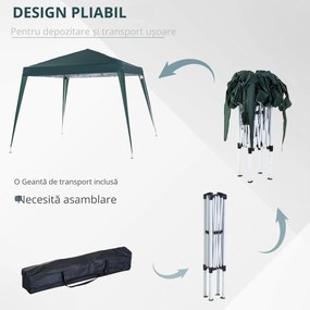 Foisor Pliabil de Gradina Outsunny, in Oțel și poliester, Verde 3x3m | Aosom RO