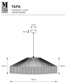 Lustră pe cablu Markslöjd 108783 TAPA 1xE27/40W/230V bej/bambus