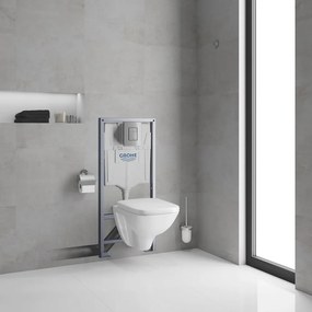 Set Vas WC suspendat cu rezervor incastrat, clapeta si capac Grohe Solido Square 37x53 cm evacuare orizontala