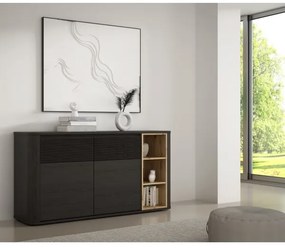 Comodă BASKO negru/stejar