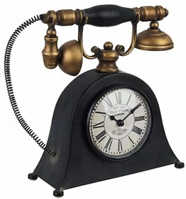 Ceas de masa Charles Phone 065-3 Negru / Auriu Antichizat, L26xl24,5 cm