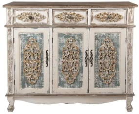 Comoda natur, din lemn masiv, aspect vintage, Eloise