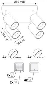 Spot MARIBEL 4xGU10/10W/230V alb