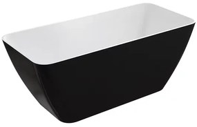 Cada freestanding Omnires Parma M+ alb negru 159x71 cm