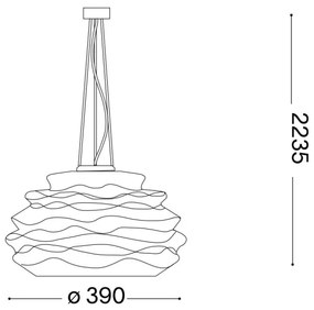 Lustră pe cablu Ideal Lux KARMA 1xE27/60W/230V d. 39 cm alb