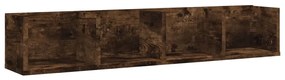 826617 vidaXL Raft de perete CD-uri, stejar fumuriu, 100x18x18 cm, lemn