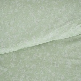 Lenjerie de pat din bumbac B.E.S. Petrovice Exkluziv Green flowers, 140 x 200 cm, 70 x 90 cm