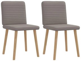 vidaXL Scaune de bucătărie, 2 buc., gri taupe, material textil