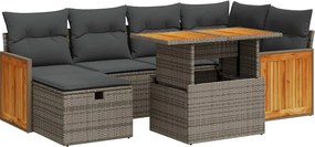 vidaXL Set canapele de grădină cu perne, 8 piese, gri, poliratan