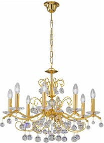 Kolarz CARMEN 3234.88.3.KoT - candelabru de cristal suspendat pe lanț, 8xE14/60W/230V, placat cu aur 24K