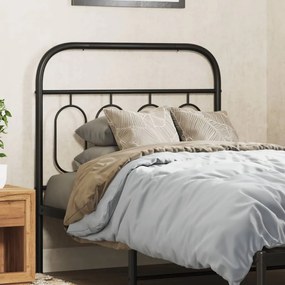 vidaXL Tăblie de pat metalică, negru, 80 cm