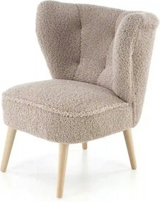 Scaun MOCCA, cappuccino - Sven 28, stofa buclata/lemn, 70x71x81 cm