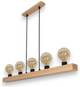 Lustra rustica fabricata manual din lemn ARCOS 5L