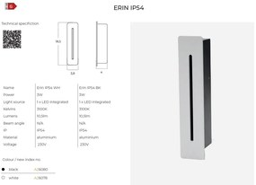 Spot LED incastrabil iluminat scari exterior IP54 ERIN alb