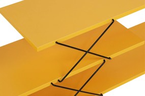 COMODA TV Zigzag, Alb - Gri - Galben - Stejar - Maro, 120 x 40 x 30 cm