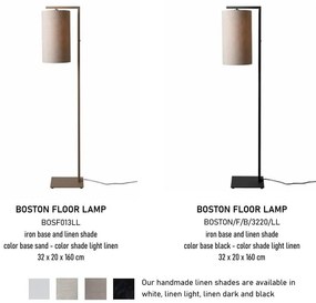 Lampa de podea Boston metal sand abajur in deschis