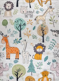 BAMBINO 61570 covor lavabil Animale, Africa pentru copii anti-alunecare - cremă / verde