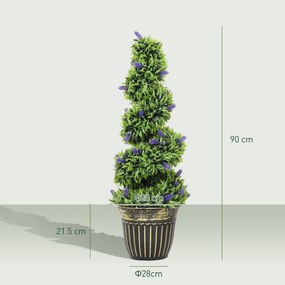 HOMCOM Set de Două Plante Artificiale Lavandă 90 cm | Aosom Romania