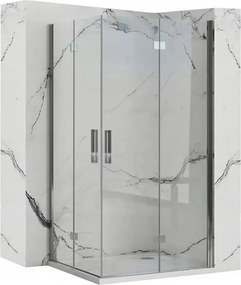 Cabina de dus dreptunghiulara cu usi plabile Rea Molier 80x90 crom