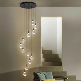 Lustra LED dimabila design modern Corina 12L negru/cupru