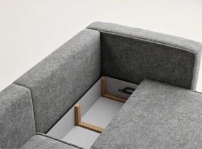 Colțar gri extensibil/cu spațiu de depozitare cu tapițerie din chenille (cu colț pe partea stângă/cu șezlong) Velto – Maison de Rêve