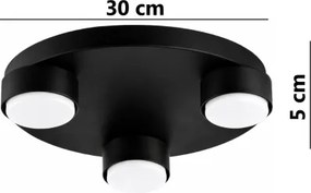 Brilagi - Plafonieră LED MONO 3xGX53/12W/230V Ø 30 cm, neagră