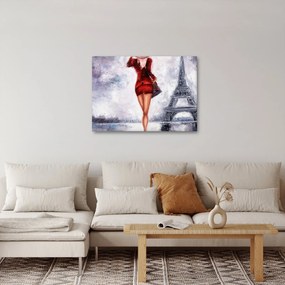 Tablou - Femeie și Turnul Eiffel (70x50 cm)