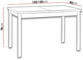 Masă sufragerie extensibilă Deasal 80 x 120 150 I (Stejar artisan + Alb) (pentru 2-6 persoane). 1105365