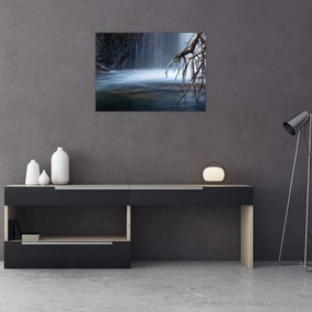 Tablou pe sticlă - Laguna de iarnă (70x50 cm)