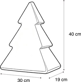 Lampă de podea de Crăciun albă 40cm cu LED solar și RGBW reîncărcabil - Pinus