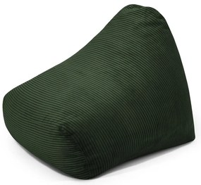 Fotoliu puf pentru copii verde cu tapițerie din catifea reiată Snug 80 – SLOWDOWN