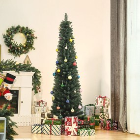 Brad de Craciun Artificial Inalt cu Baza Pliabila, 380 Ramuri, din PVC si Metal, de sarbatori, Verde HOMCOM | Aosom Romania