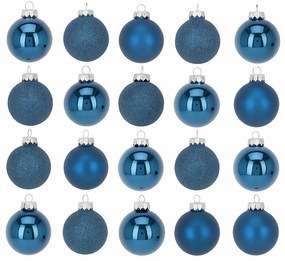 Globuri de Crăciun din sticlă Ø 6 cm, 20 buc., albastre