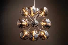 Lustra moderna cu 12 abajururi din sticla Galaxy 72cm, argintiu A-39101 VC