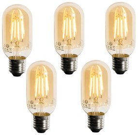 Set 5 becuri Bec LED E27 reglabil auriu T45 4W 300 lm 2200K