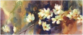 Tablou - Magnolii albe, pictură (120x50 cm)