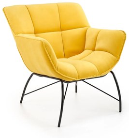 Fotoliu Belton velvet galben H78 cm