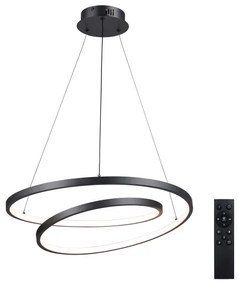 Brilagi-LED Lustru dimabil suspendat pe cablu TWISTER, LED/48W/230V, Ø 50 cm, negru + telecomandă