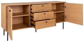 Comodă în culoare naturală joasă cu aspect de lemn de stejar 150x74 cm Kyoto – House Nordic