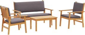 vidaXL Set de canapele pentru grădină 4 pcs Maro 120 x 65,5 x 79 cm
