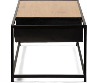 Măsuță de cafea neagră/în culoare naturală cu aspect de lemn de stejar 60x99 cm Bayen – Bonami Essentials